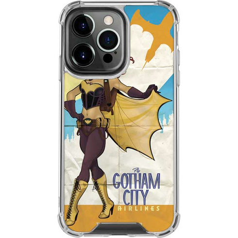 DC Comics Bombshells Batgirl- Fly Gotham City Airlines iPhone 14 Pro Clear Case